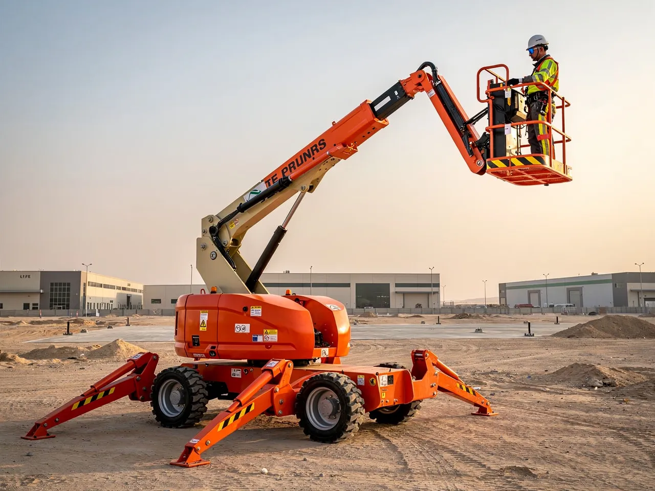 Manlift in operation at an industrial site in the UAE